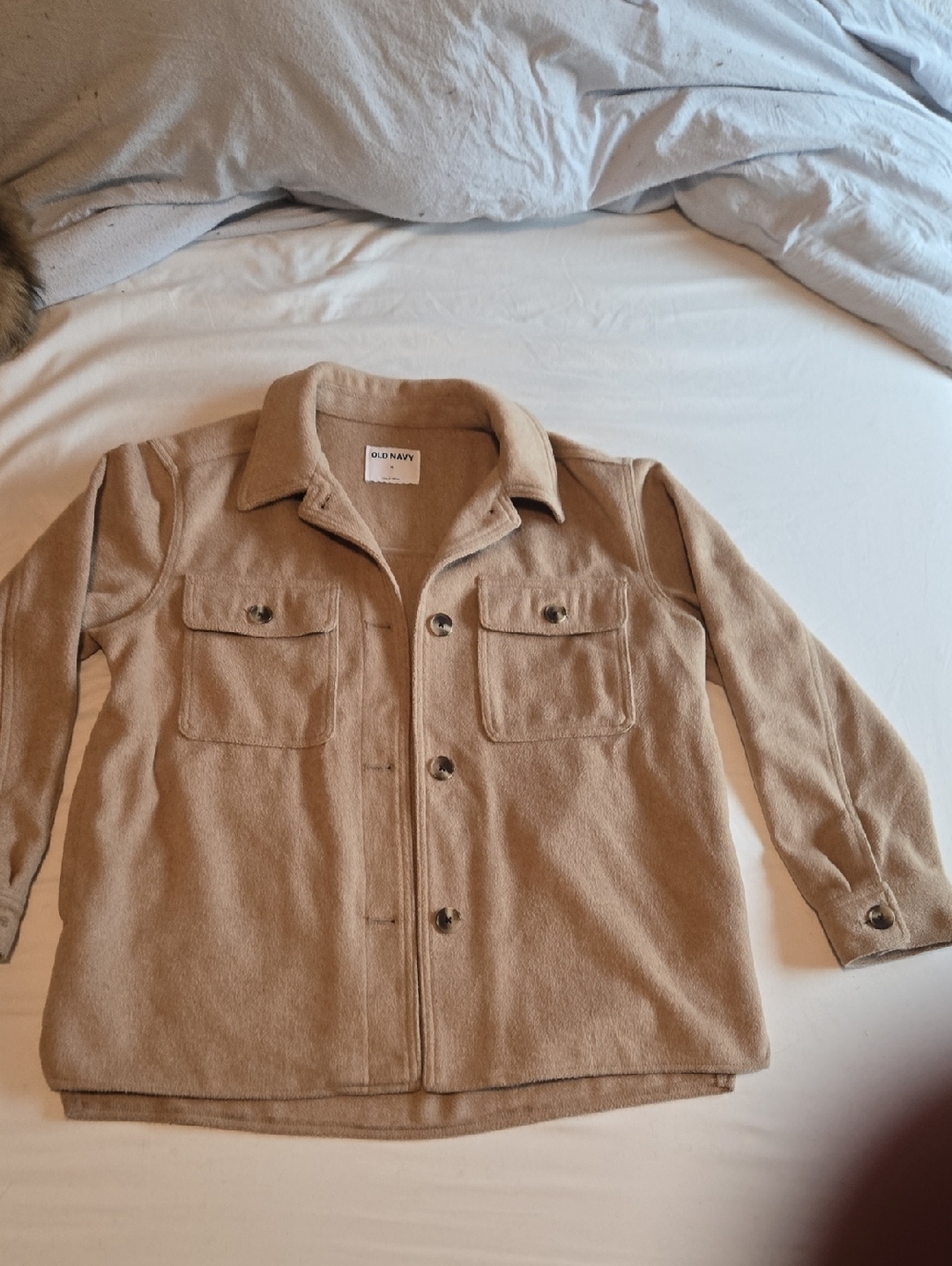 Old Navy Tan Button-Front Shacket